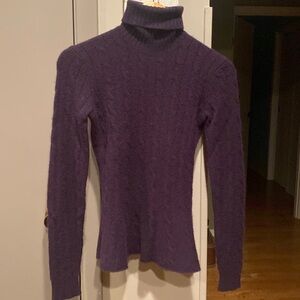 Ralph Lauren Black Label Small purple 100% cashmere sweater slight flare bottom